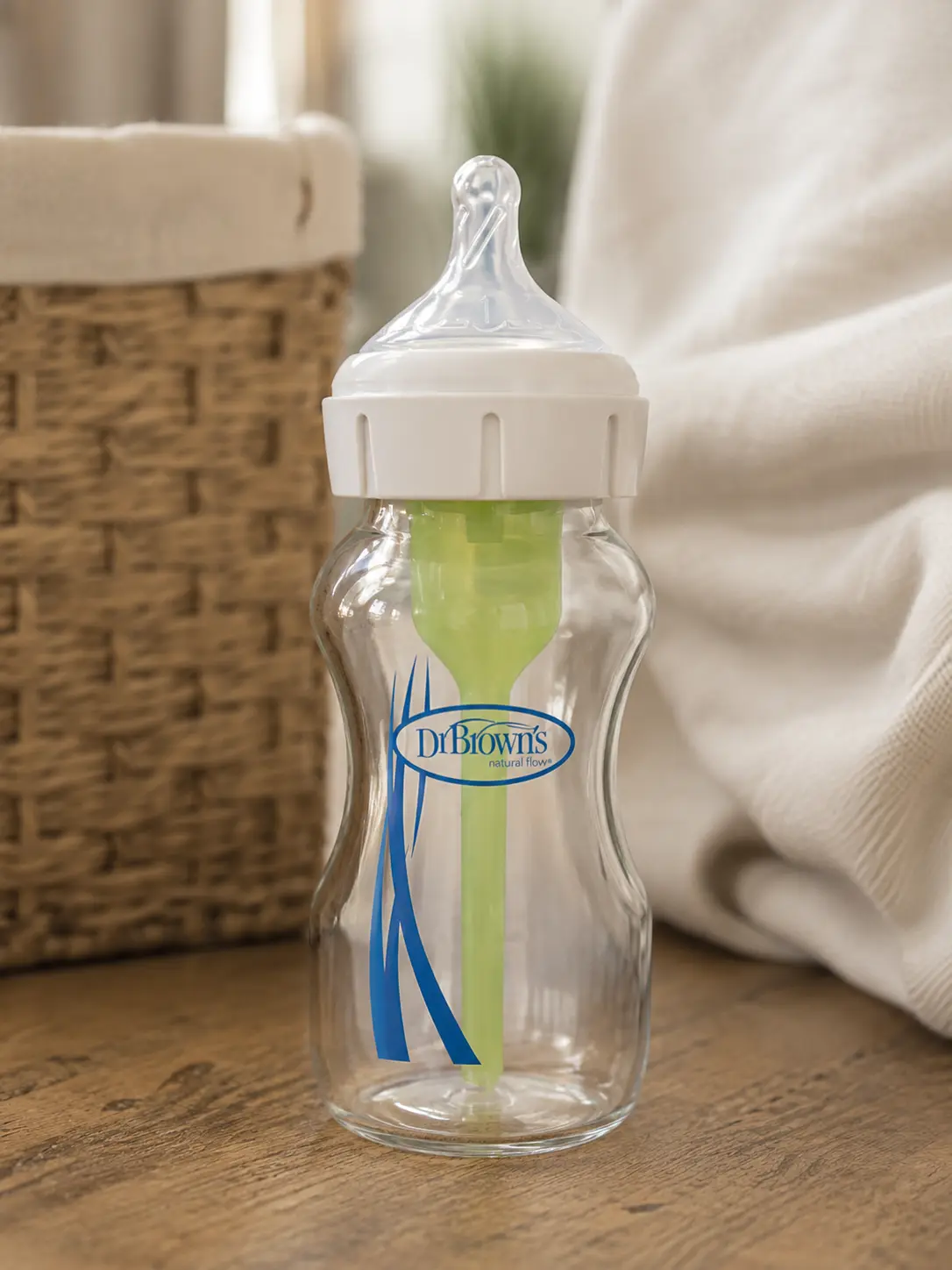 Our Dr. Brown's Options+ wide-neck glass bottle, original photo
