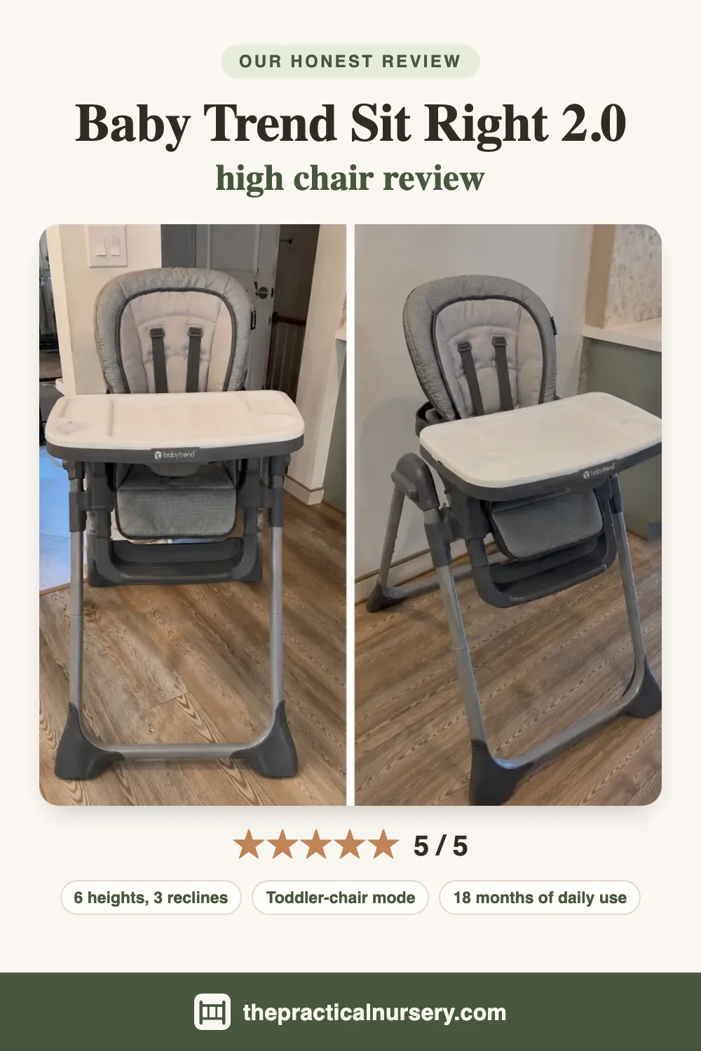 Baby Trend Sit Right 2.0 high chair review, pin this guide on Pinterest