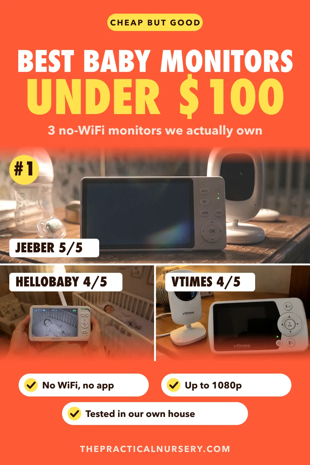 Best baby monitor under $100: the three cheap ones we own, pin this guide on Pinterest