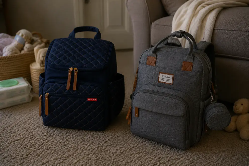 Skip Hop Forma vs. Ruvalino: Which Diaper Bag Backpack Should You Buy, pin this guide on Pinterest