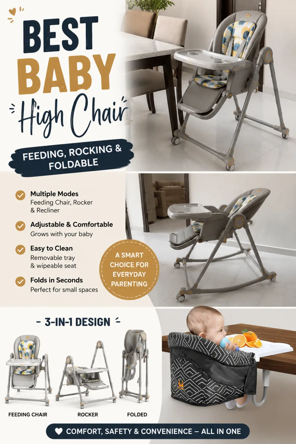 Best Baby High Chair: Full-Size vs. Convertible vs. Hook-On, pin this guide on Pinterest