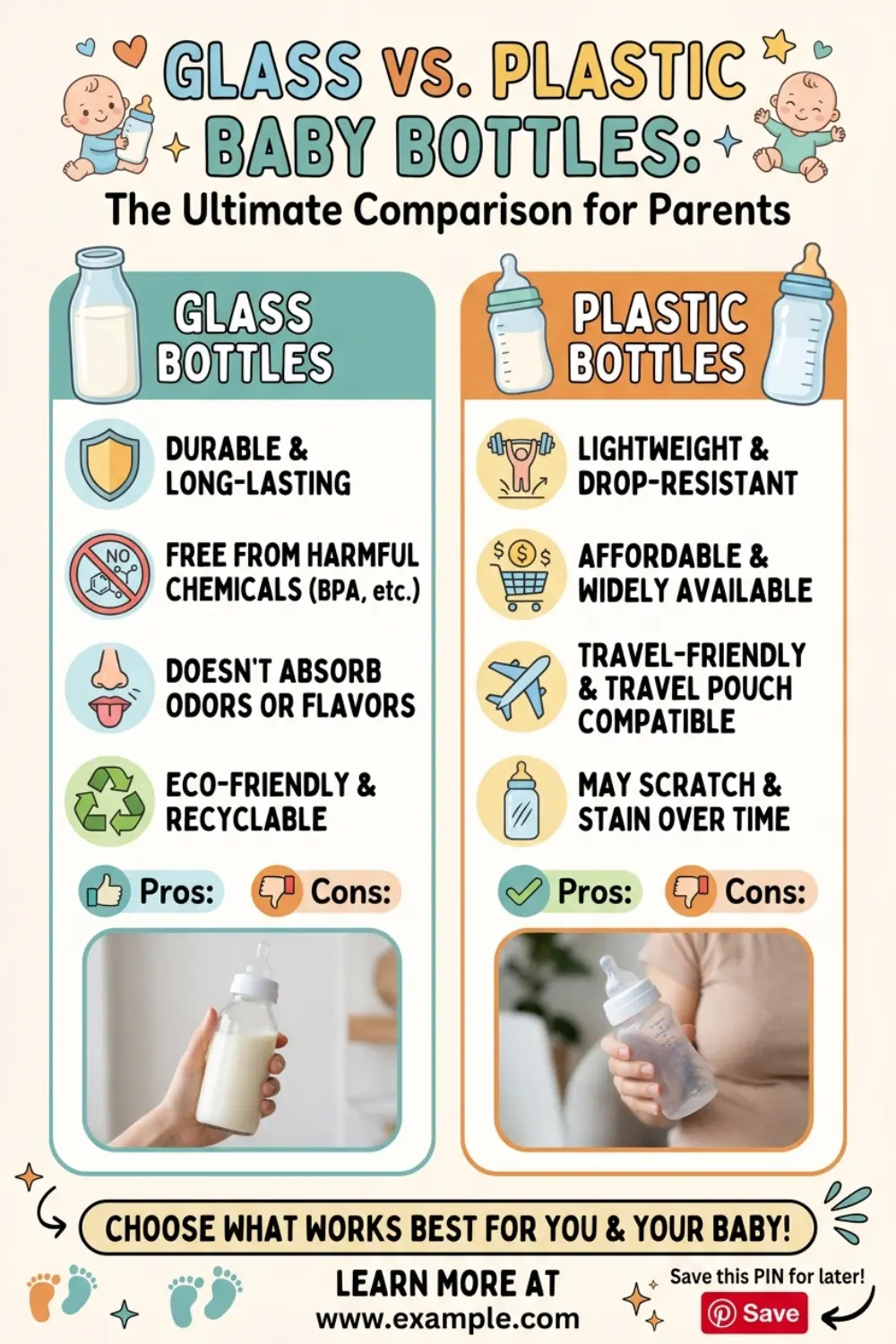 Glass vs. Plastic Baby Bottles: Which Is Better?, pin this guide on Pinterest