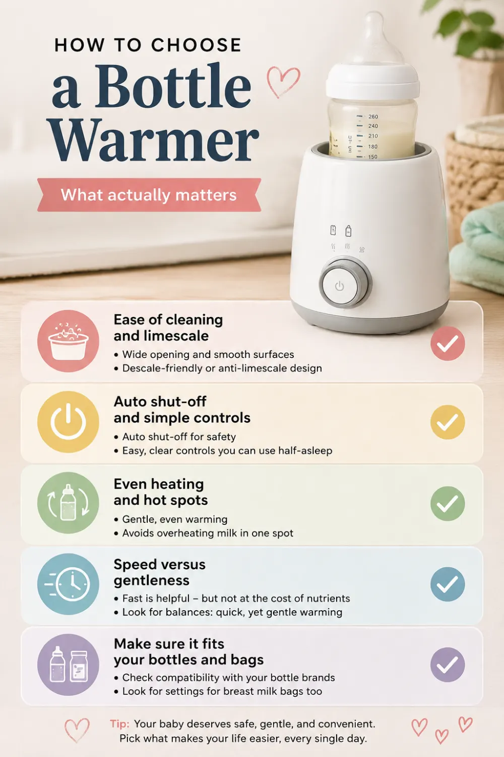 How to choose a baby bottle warmer, pin this guide on Pinterest