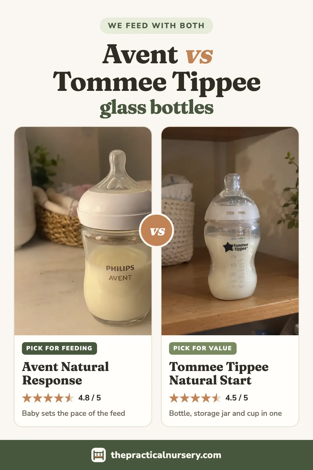 Philips Avent vs Tommee Tippee glass bottles: which one to buy, pin this guide on Pinterest