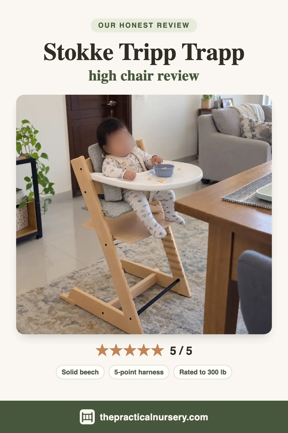 Stokke Tripp Trapp high chair review, pin this guide on Pinterest